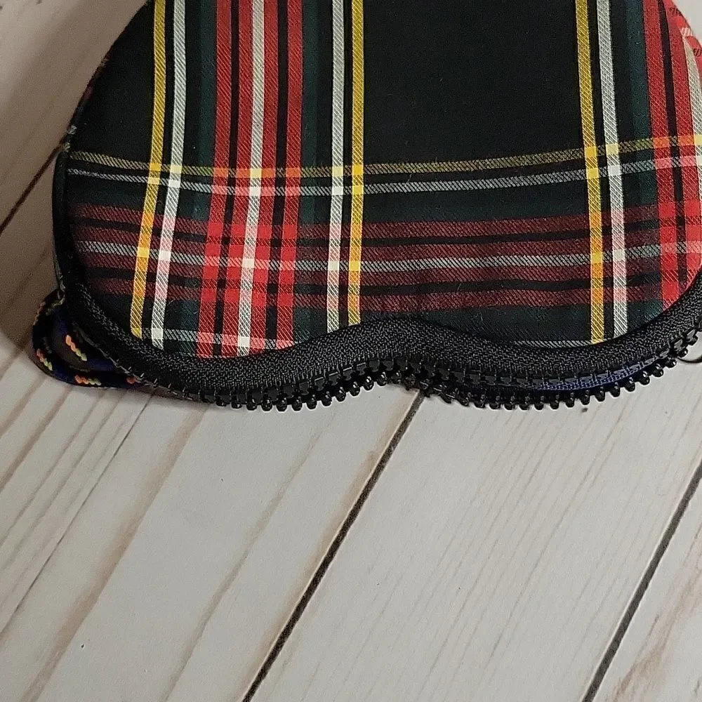 Crewcuts J Crew Purse Bag Girls Plaid Blue Cord  Heart Shaped Kid Valentine